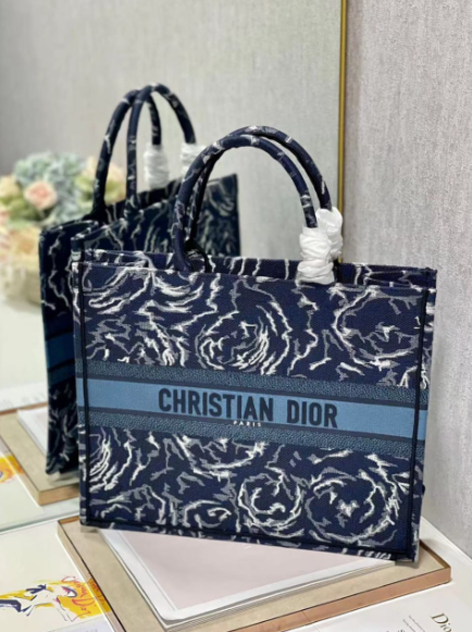 CHRISTIAN DIOR BLUE BOOK TOTE TOILE