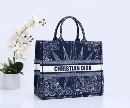 CHRISTIAN DIOR BLUE BOOK TOTE TOILE