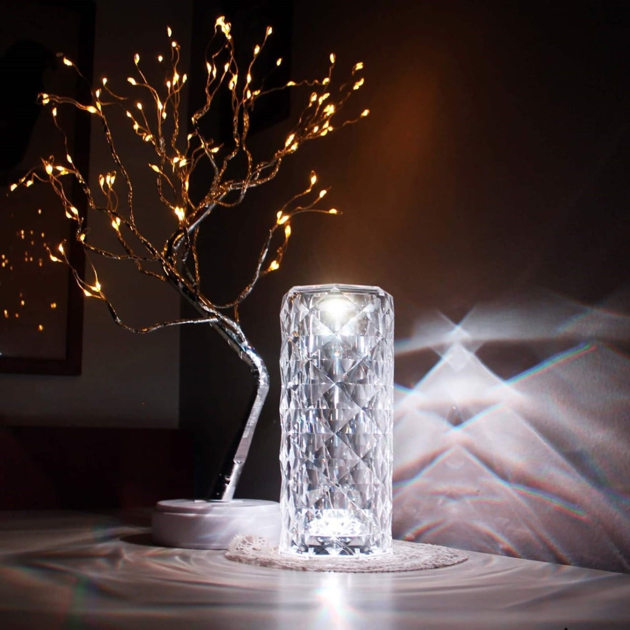 LED CRYSTAL TABLE LAMP WITH TOUCH OR REMOTE CONTROL